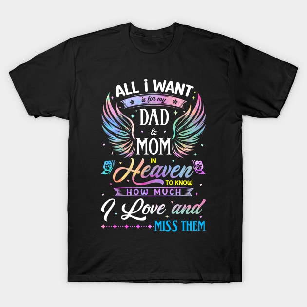 I Love and Miss Them Memorial Dad and Mom T-Shirt by Zaaa Amut Amut Indonesia Zaaaa